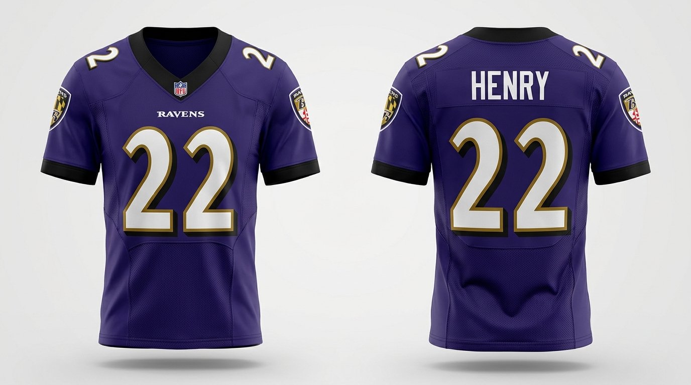 Derrick Henry Baltimore Ravens jersey front and back