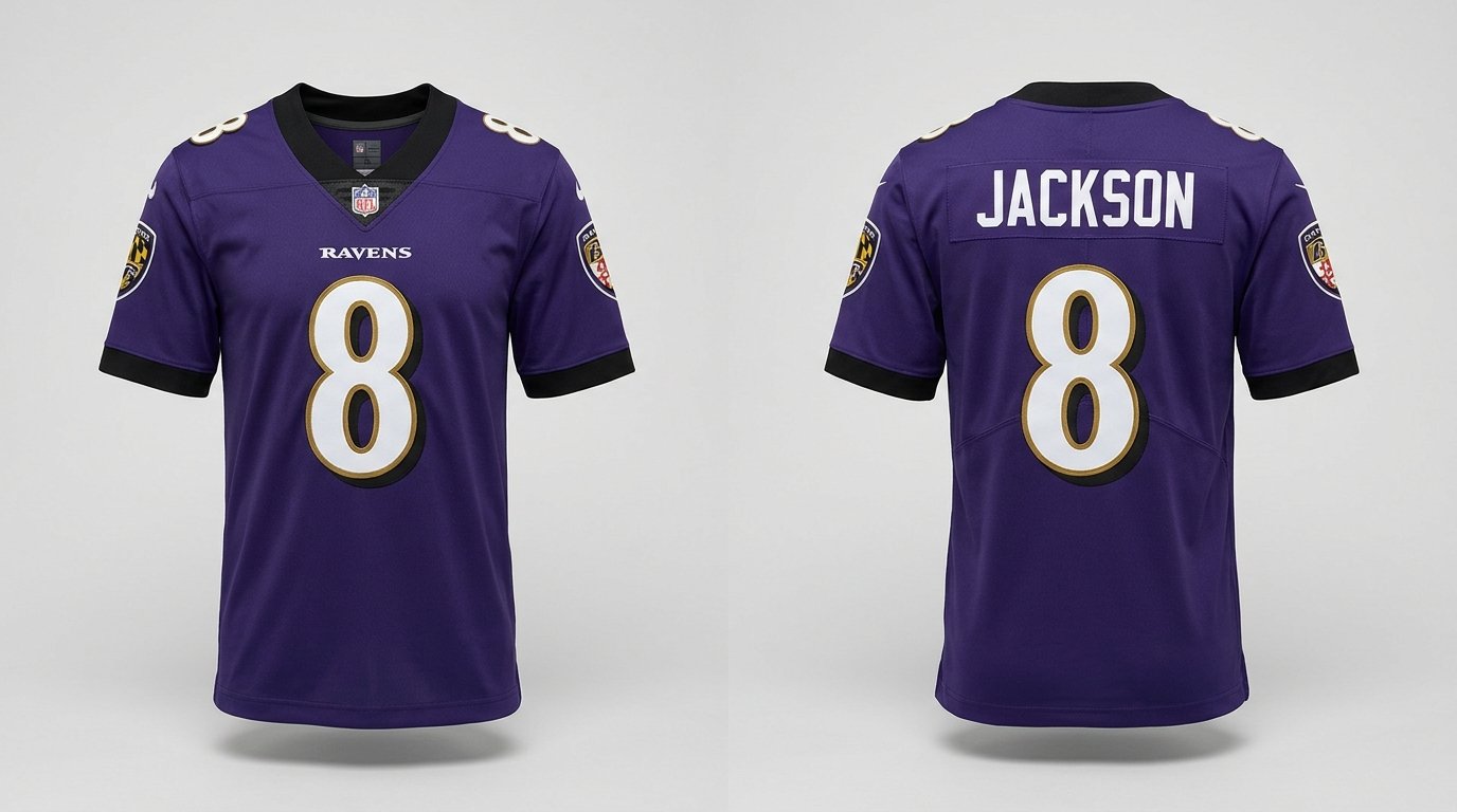 Lamar Jackson Baltimore Ravens jersey front and back