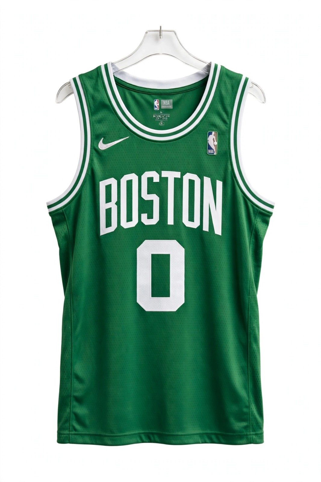 Green Boston Celtics basketball jersey number 0 – front view