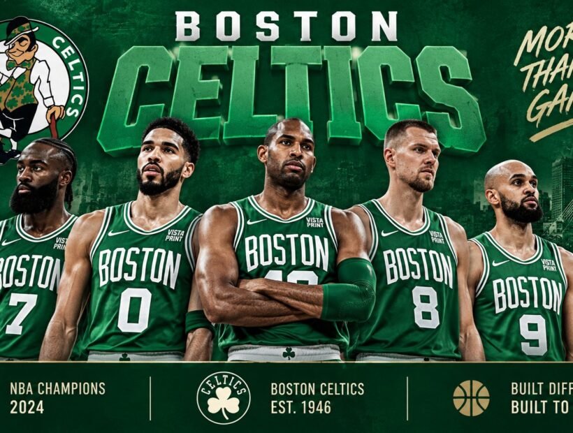 Boston Celtics players in green jerseys – 2026-27 team