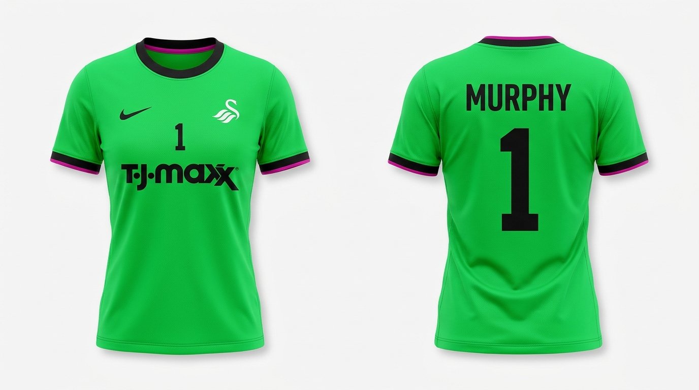 Bright green Boston Legacy FC style soccer jersey number 1 - front and back view
