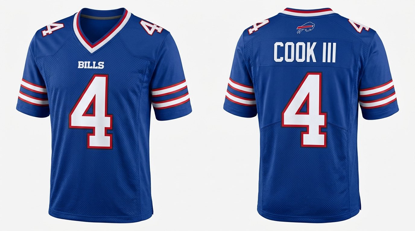 James Cook III Buffalo Bills jersey front and back