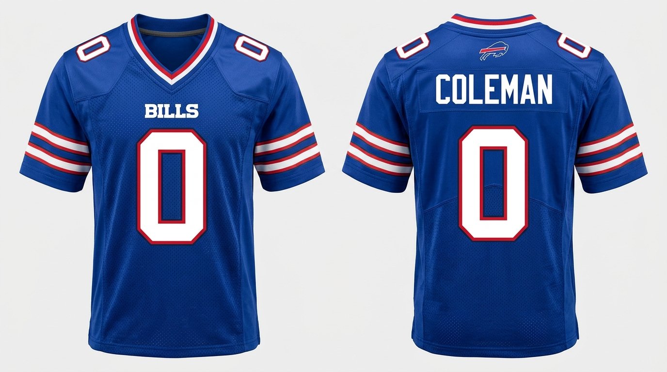 Keon Coleman Buffalo Bills jersey front and back