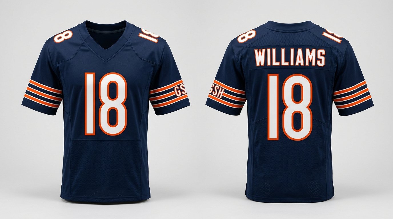 Caleb Williams Chicago Bears jersey front and back