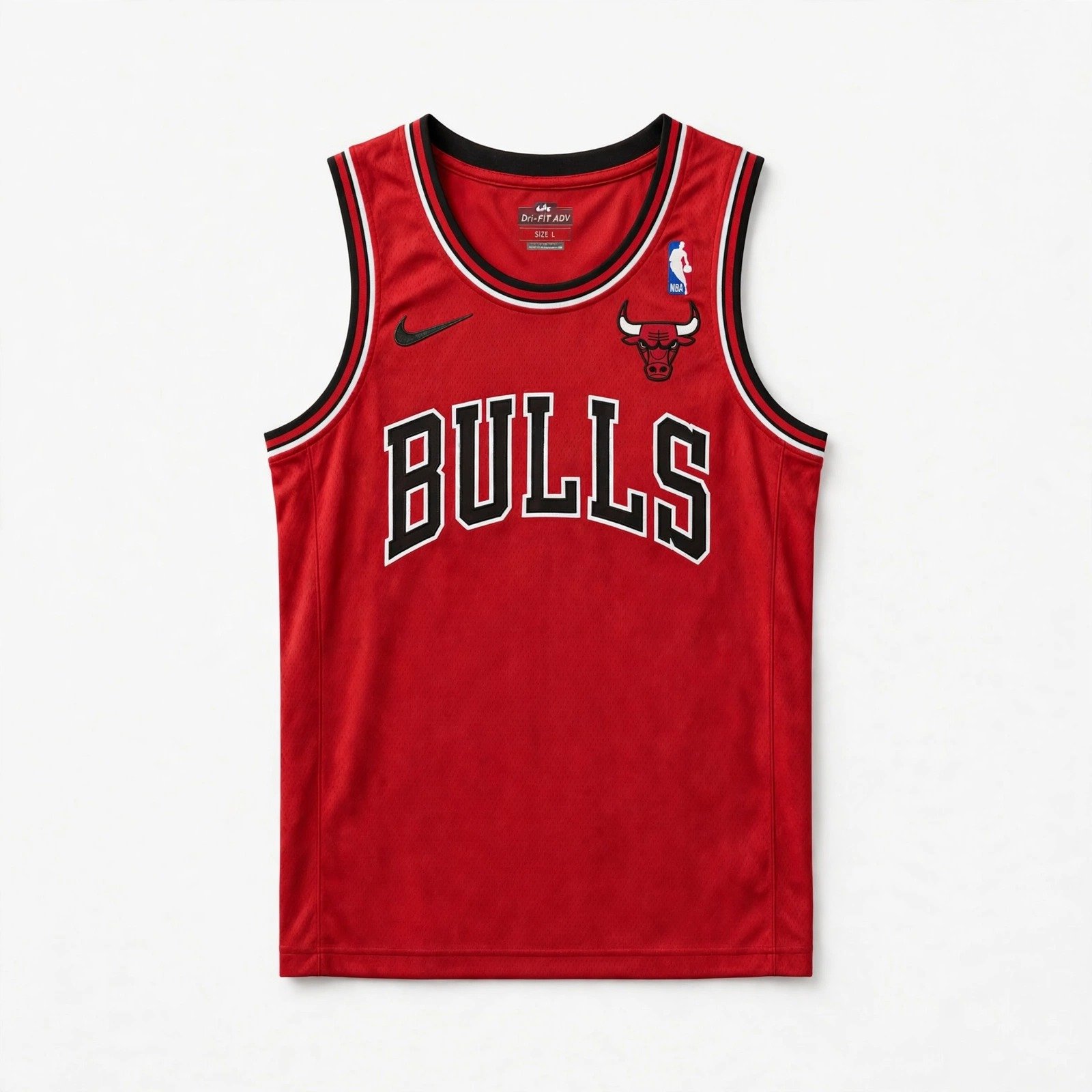Red Chicago Bulls basketball jersey – front view
