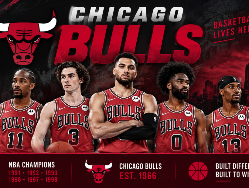 Chicago Bulls players in red jerseys – 2026-27 team