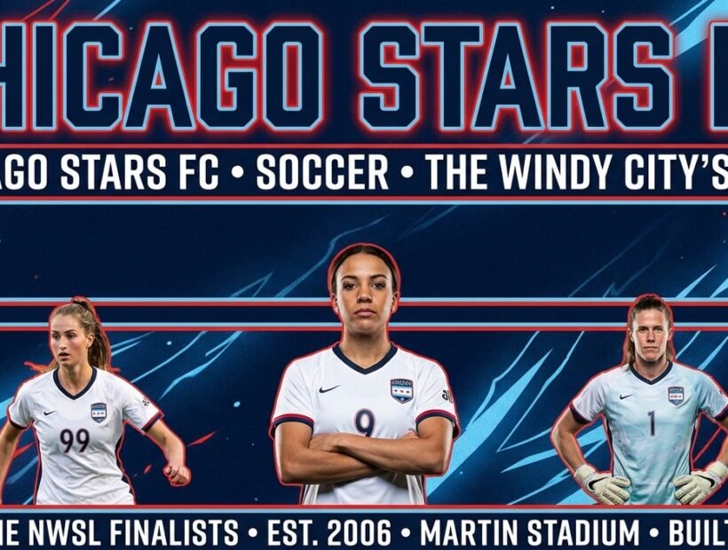 Chicago Stars FC 2026 poster banner with Swanson, Huitema and Naeher