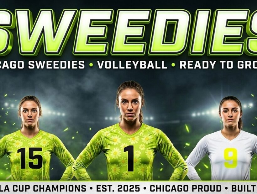 Chicago Sweedies 2026 poster banner — Baer, Kotsifas and Armada in the lime VLA jerseys