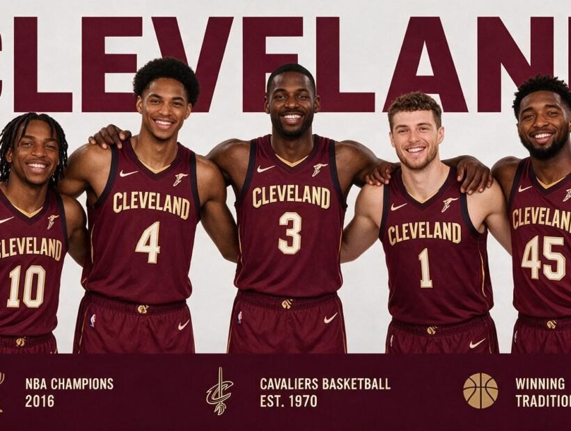 Cleveland Cavaliers players in wine jerseys – 2026-27 team