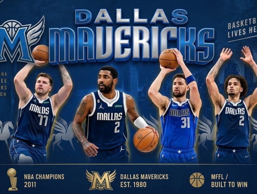 Dallas Mavericks players in blue jerseys – 2026-27 team
