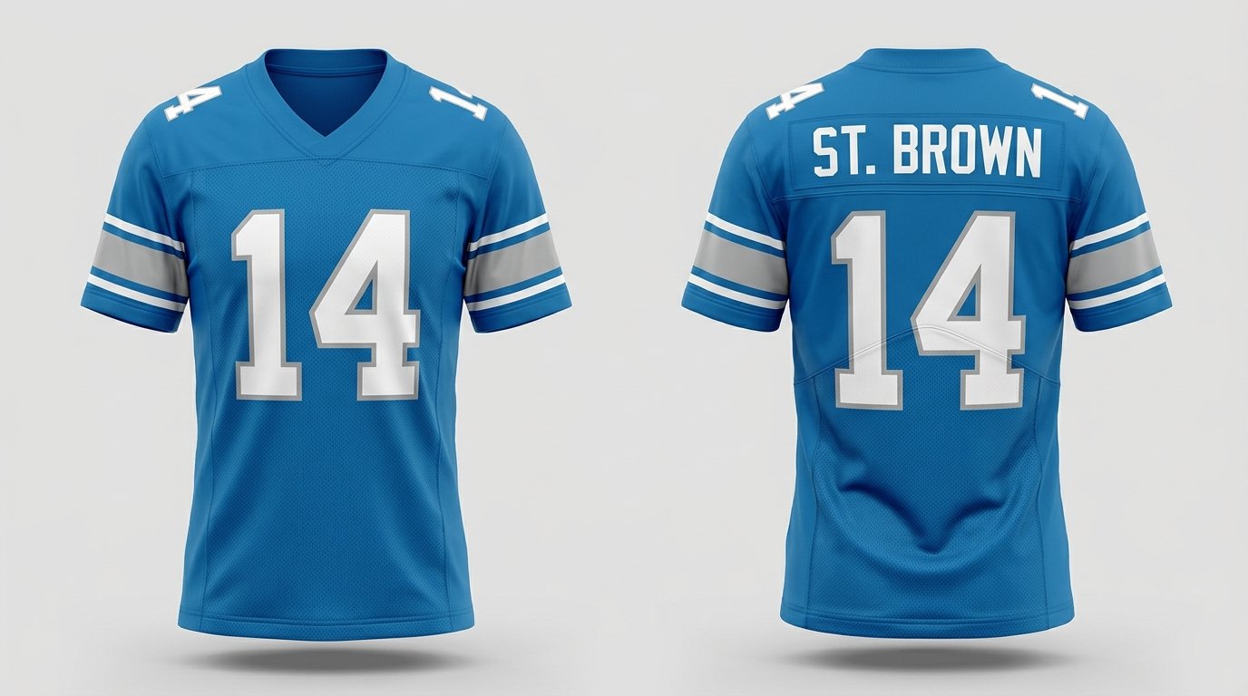 Amon-Ra St. Brown Detroit Lions jersey front and back