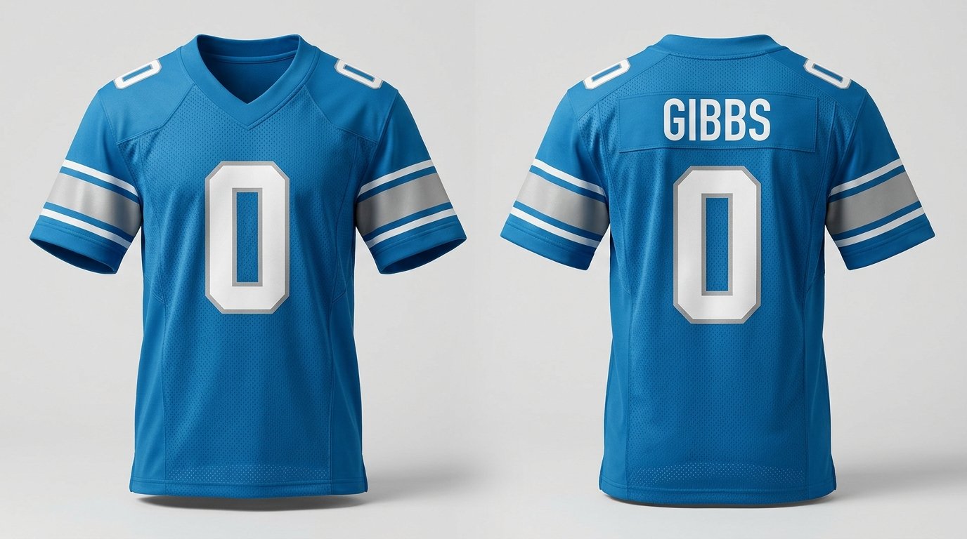 Jahmyr Gibbs Detroit Lions jersey front and back