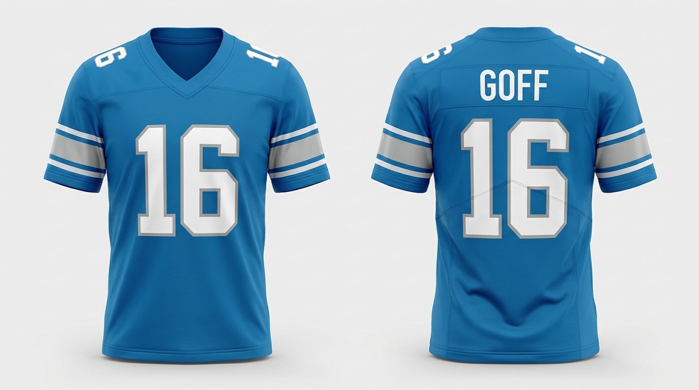 Jared Goff Detroit Lions jersey front and back