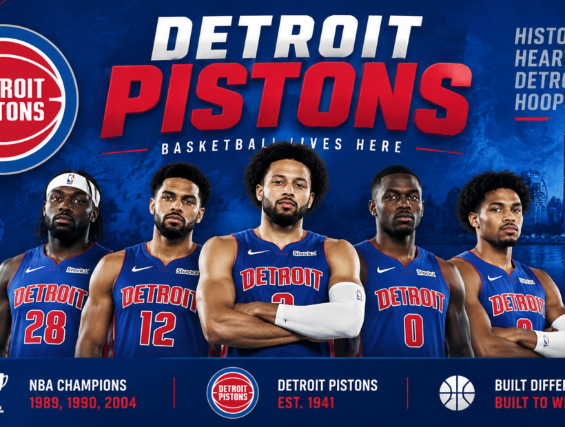 Detroit Pistons players in blue jerseys – 2026-27 team