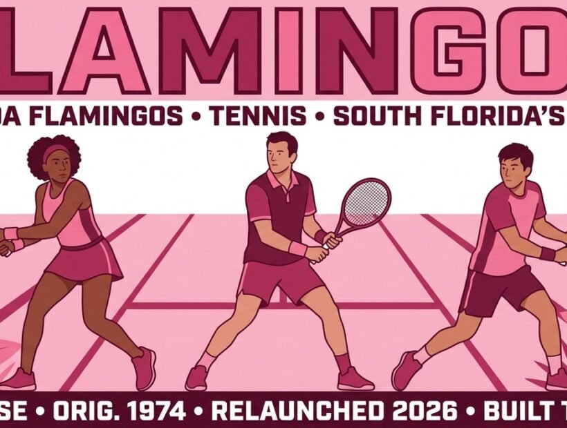 Florida Flamingos tennis poster banner