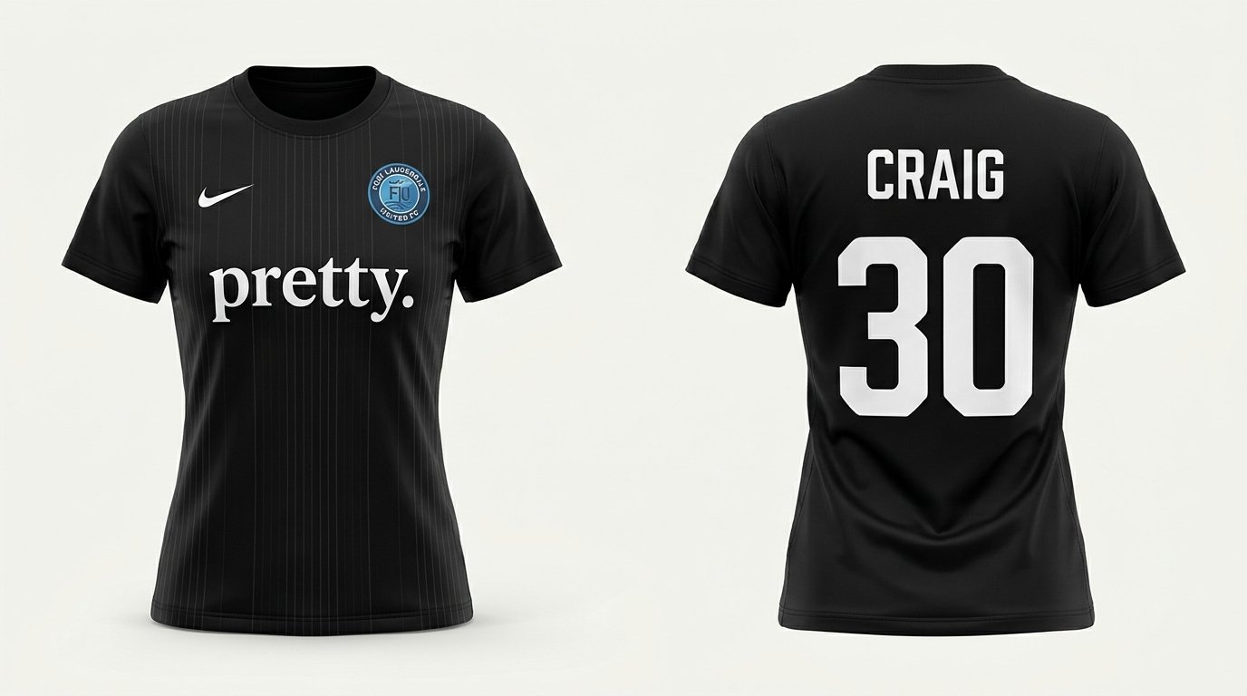 Black Fort Lauderdale United style soccer jersey number 30 - front and back view