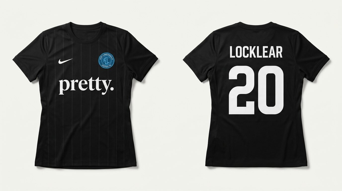 Black Fort Lauderdale United style soccer jersey number 20 - front and back view