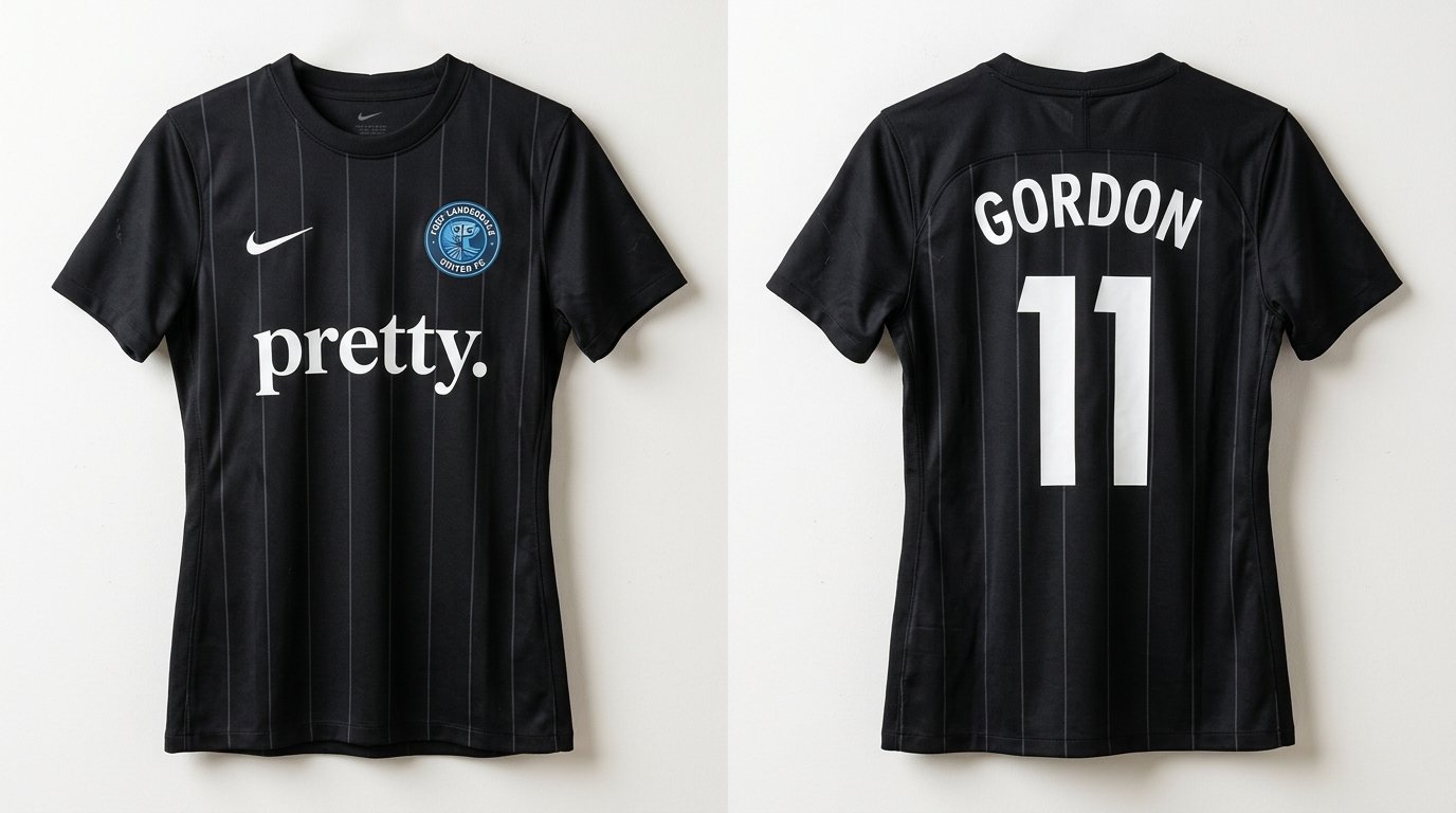 Black Fort Lauderdale United style soccer jersey number 11 - front and back view