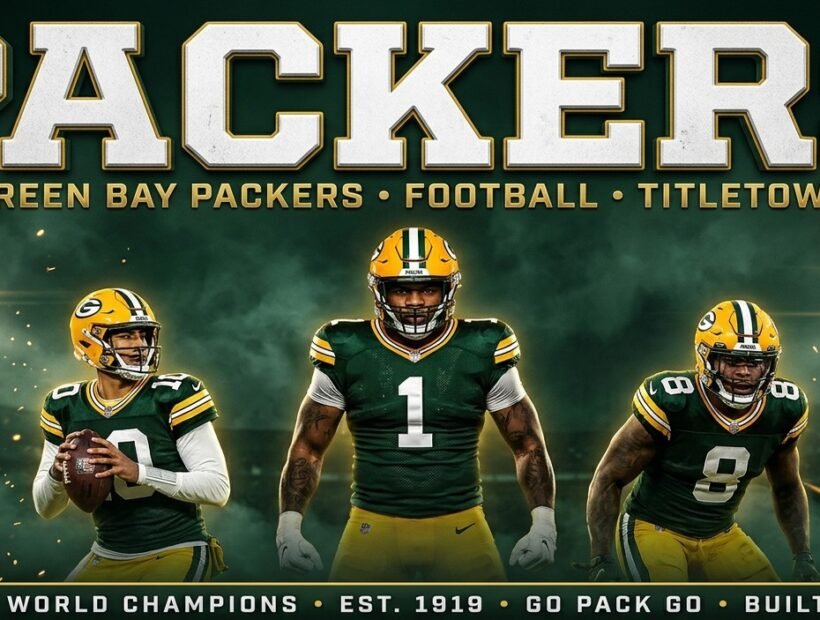 Green Bay Packers 2026 poster banner with Micah Parsons, Jordan Love and Josh Jacobs