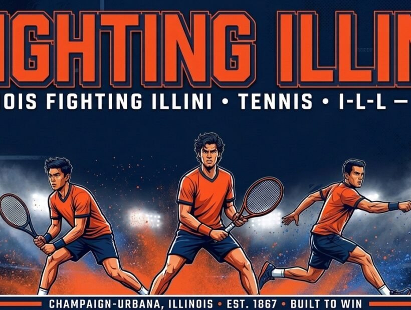 Illinois Fighting Illini tennis poster banner