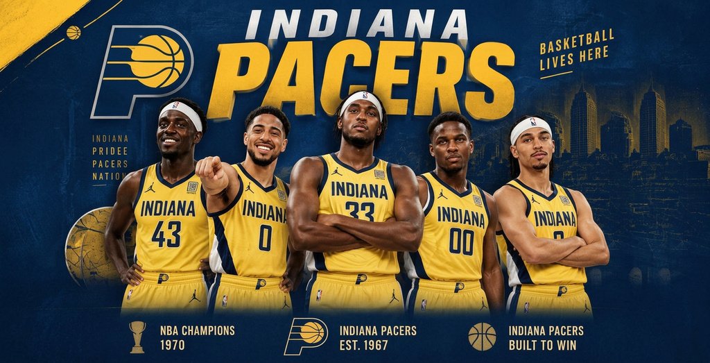 Indiana Pacers players in yellow jerseys – 2026-27 team