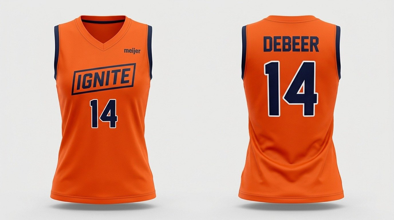 Anna DeBeer Indy Ignite jersey front and back