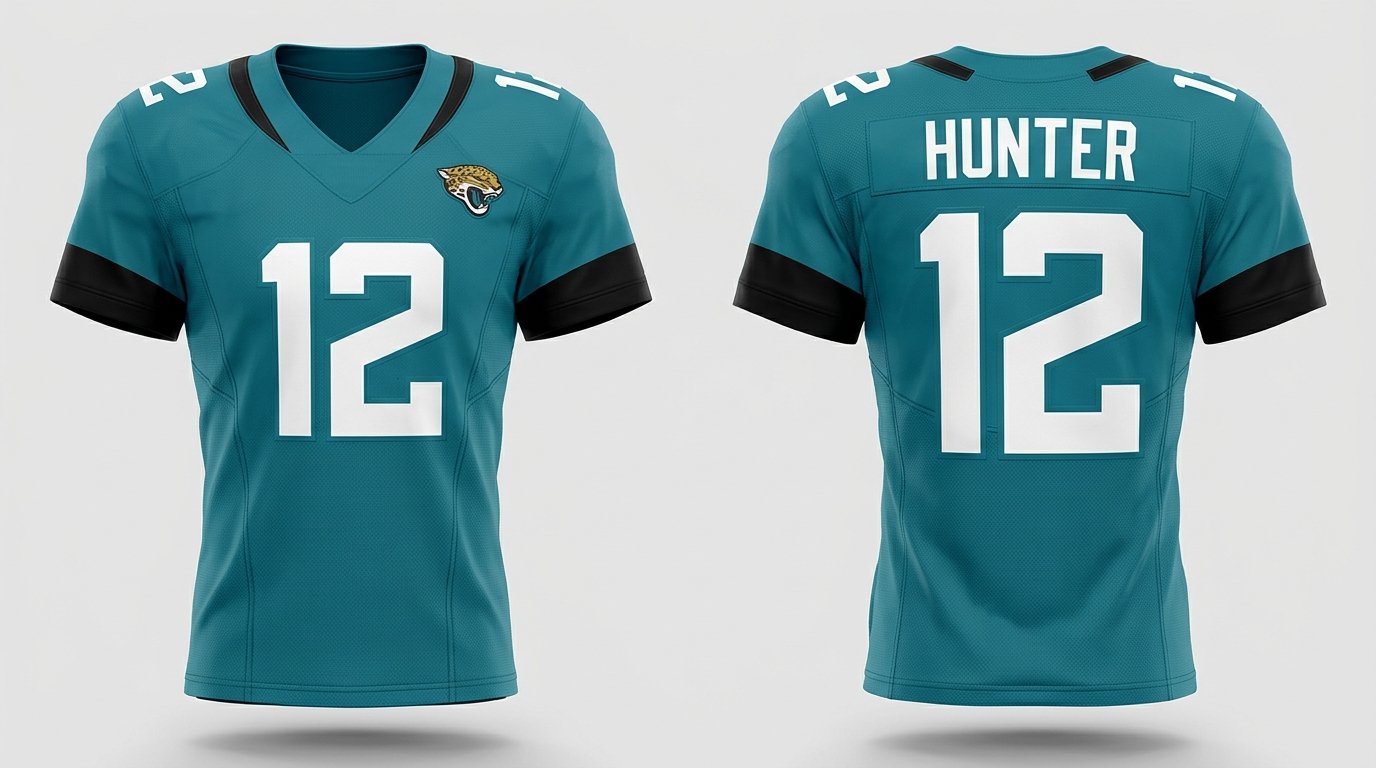 Travis Hunter Jacksonville Jaguars jersey front and back