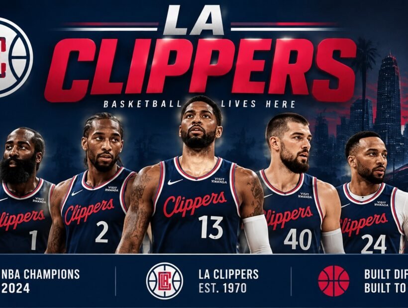 Los Angeles Clippers players in navy jerseys – 2026-27 team