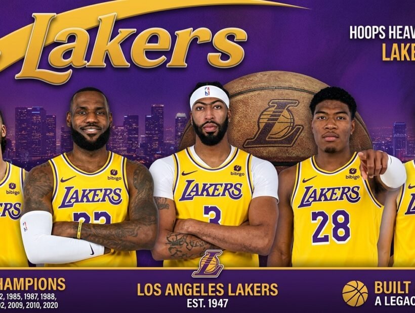 Los Angeles Lakers players in yellow jerseys – 2026-27 team