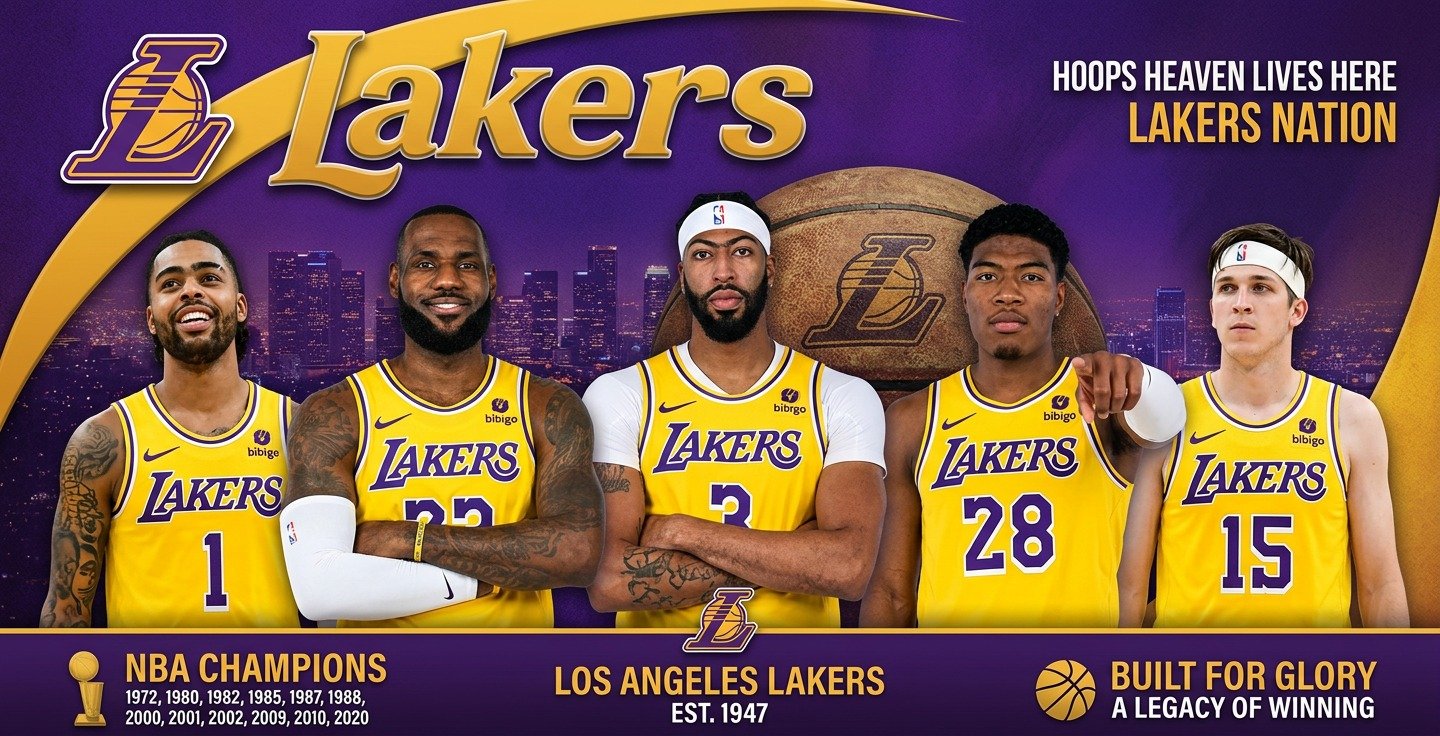 Los Angeles Lakers players in yellow jerseys – 2026-27 team