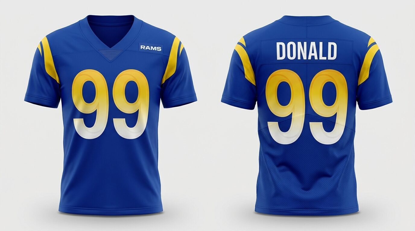 Aaron Donald Los Angeles Rams jersey front and back