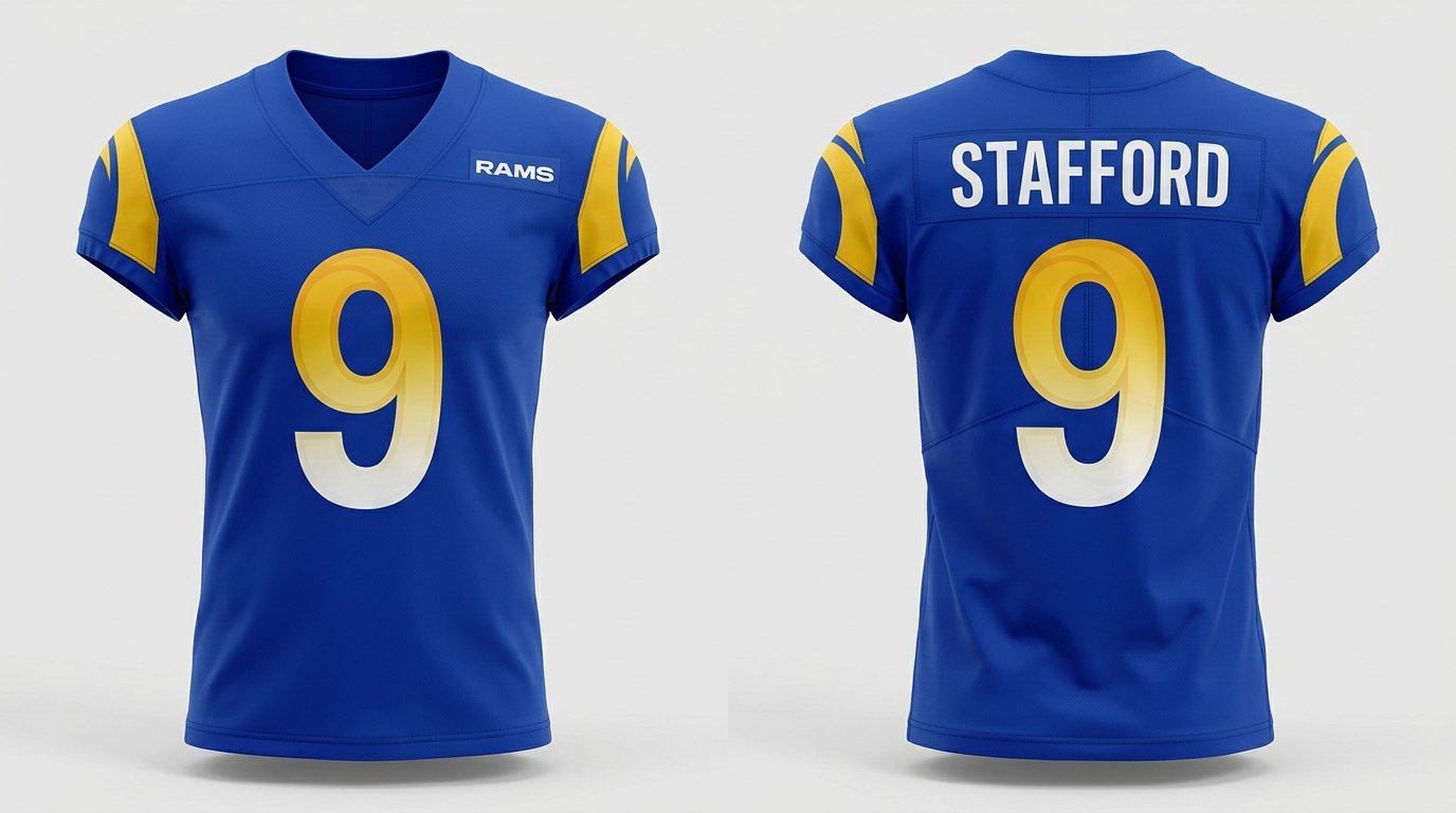 Matthew Stafford Los Angeles Rams jersey front and back