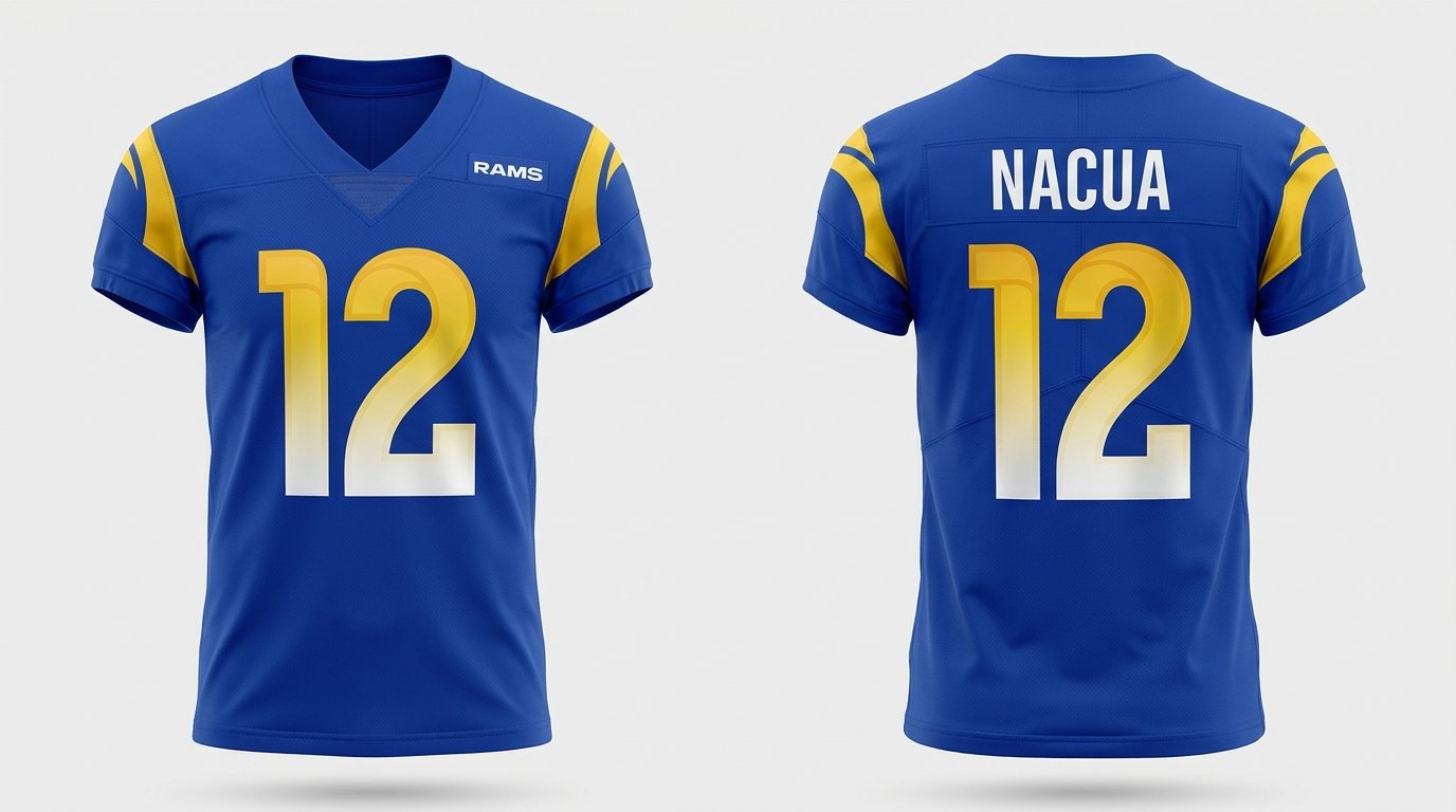Puka Nacua Los Angeles Rams jersey front and back