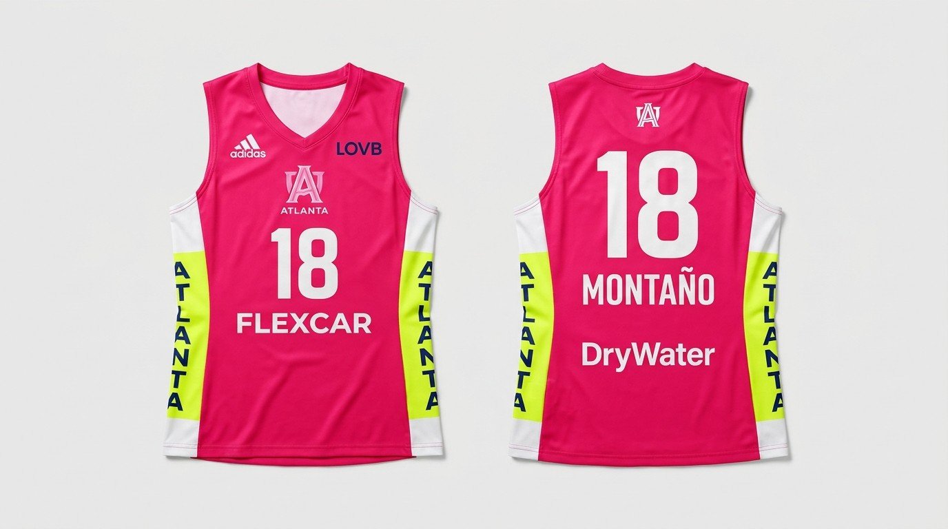 Ivonee Montaño LOVB Atlanta jersey front and back