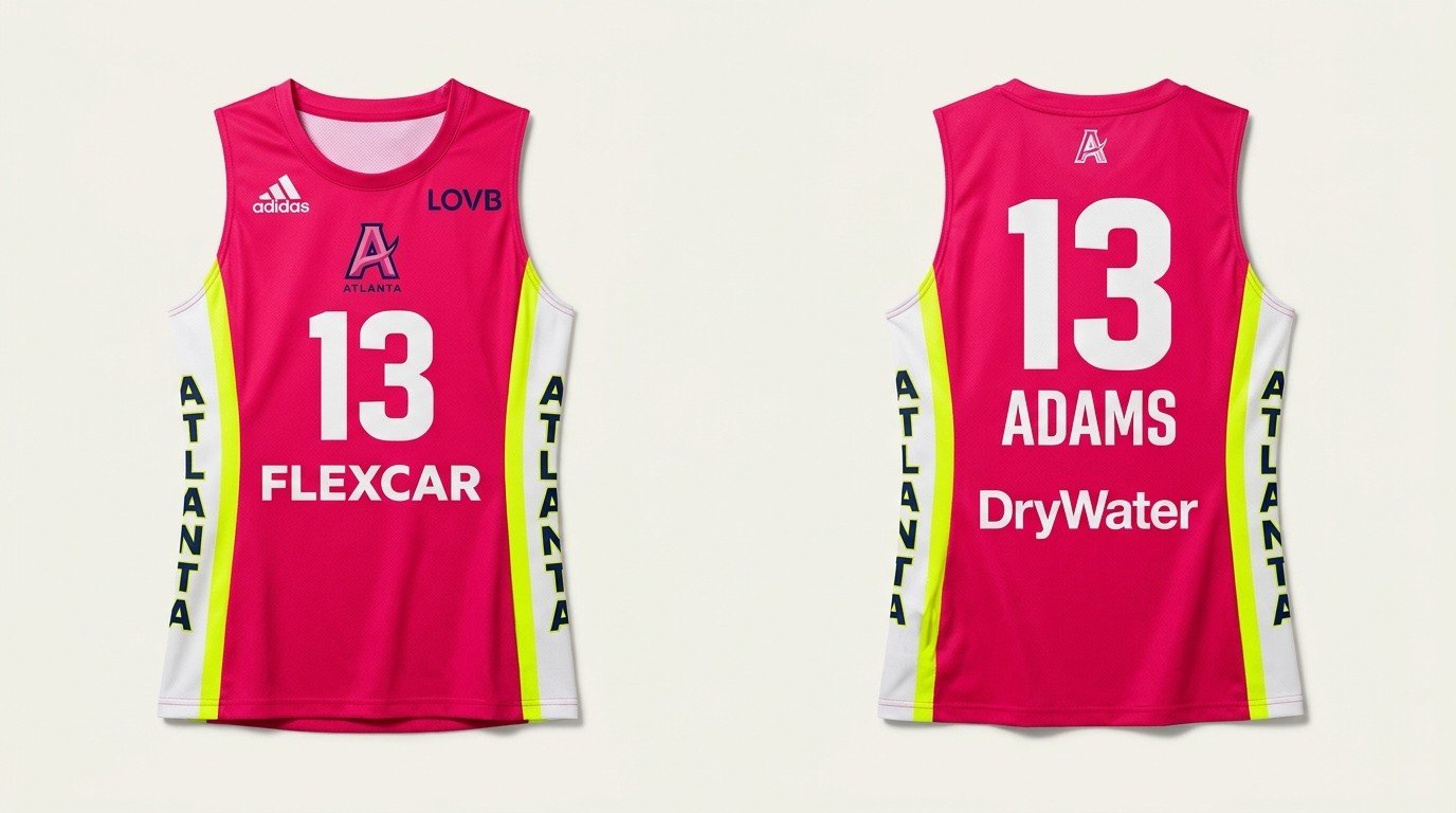McKenzie Adams LOVB Atlanta jersey front and back