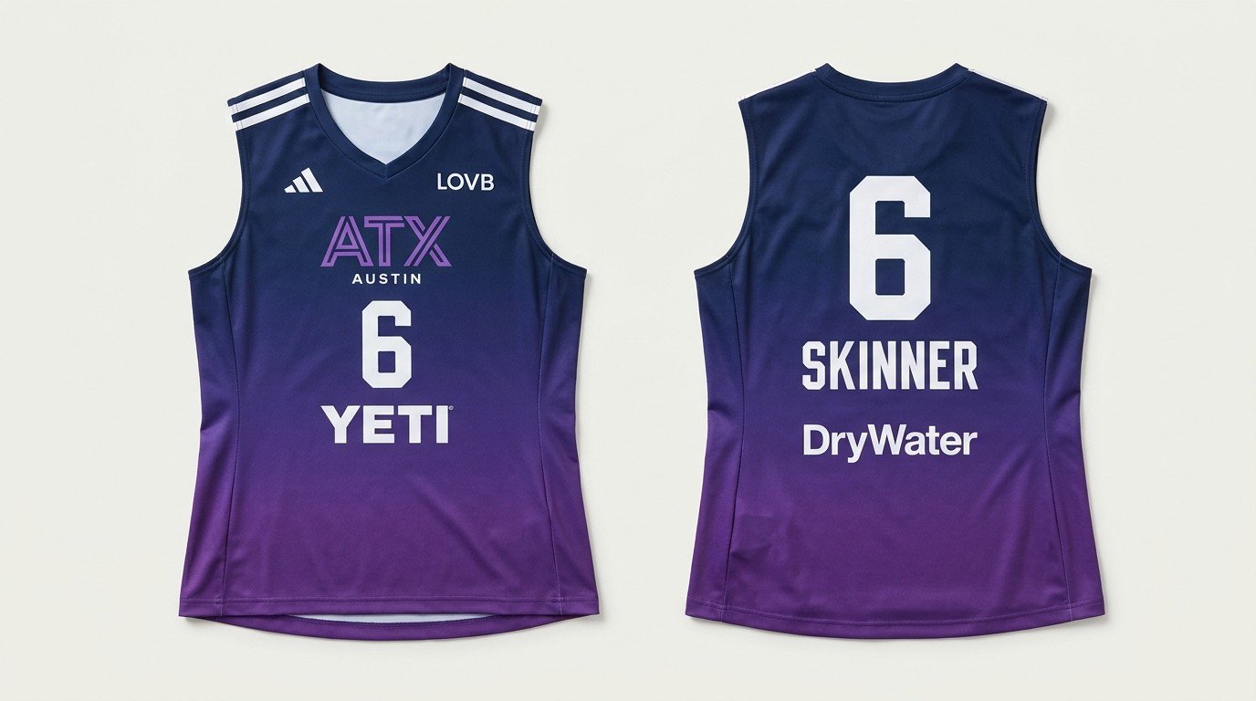 Madisen Skinner LOVB Austin jersey front and back