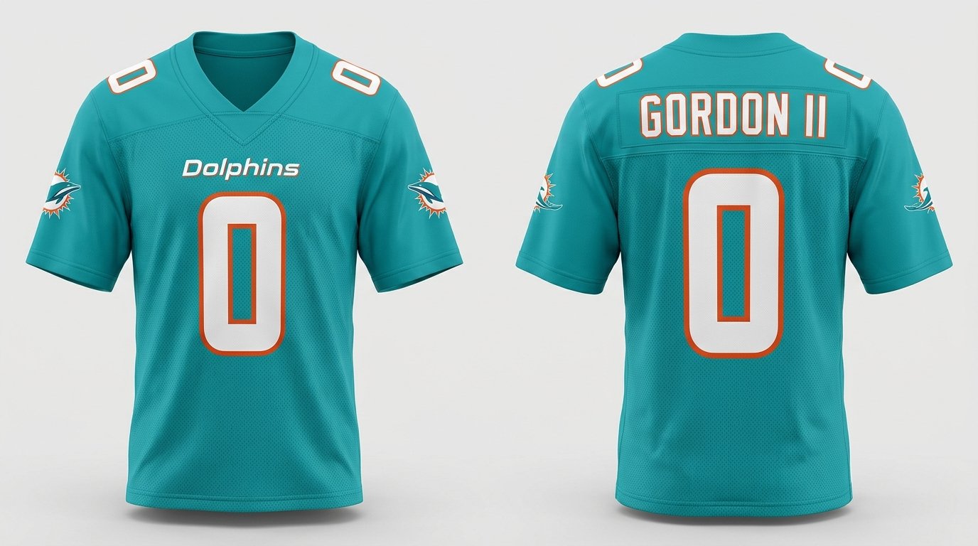 Ollie Gordon II Miami Dolphins jersey front and back