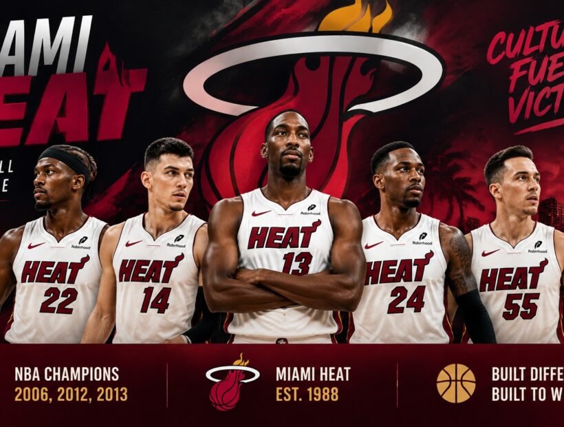 Miami Heat players in white jerseys – 2026-27 team