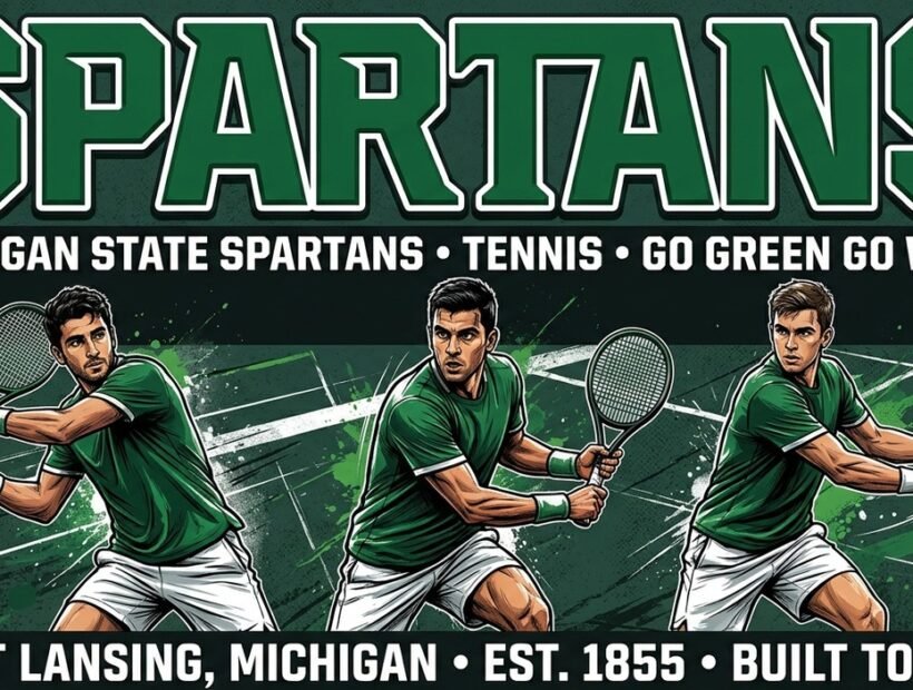Michigan State Spartans tennis poster banner
