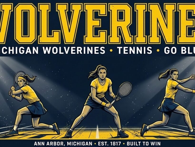 Michigan Wolverines tennis poster banner