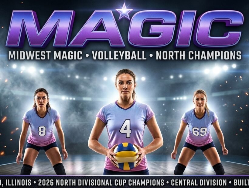 Midwest Magic 2026 poster banner — Doherty, Willman and Hohl in the gradient VLA jerseys