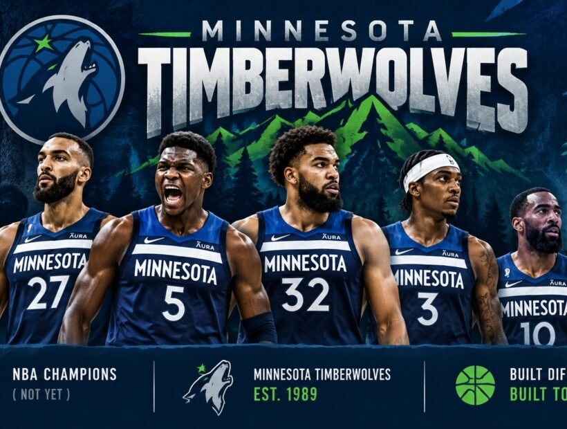 Minnesota Timberwolves players in navy jerseys – 2026-27 team