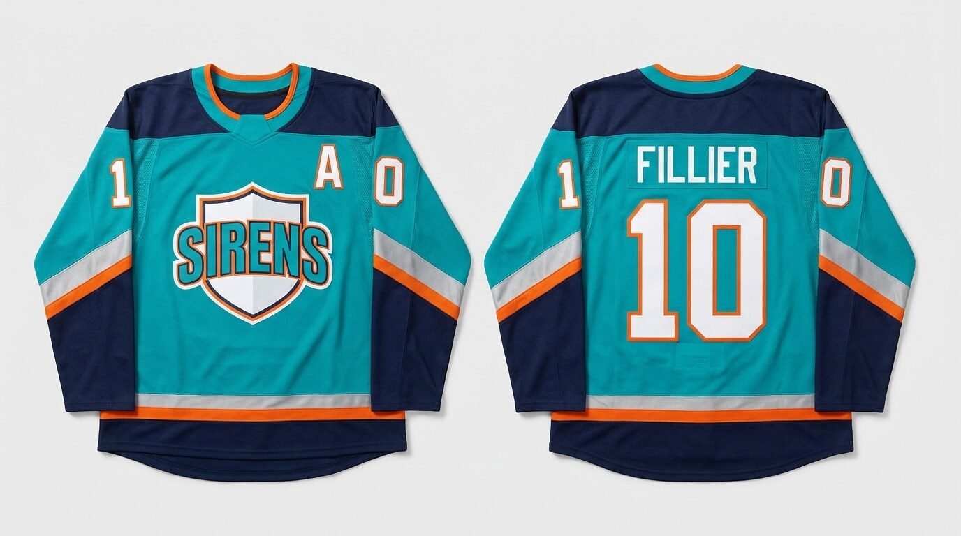 Sarah Fillier New York Sirens style home jersey front and back
