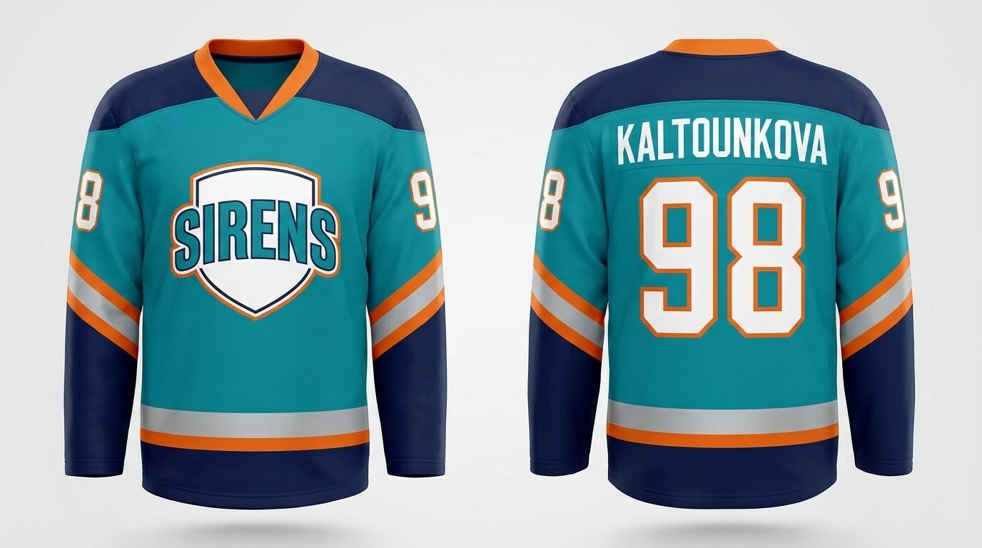 Kristyna Kaltounkova New York Sirens style home jersey front and back