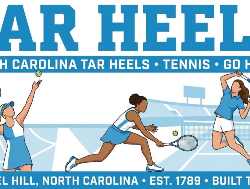 North Carolina Tar Heels tennis poster banner