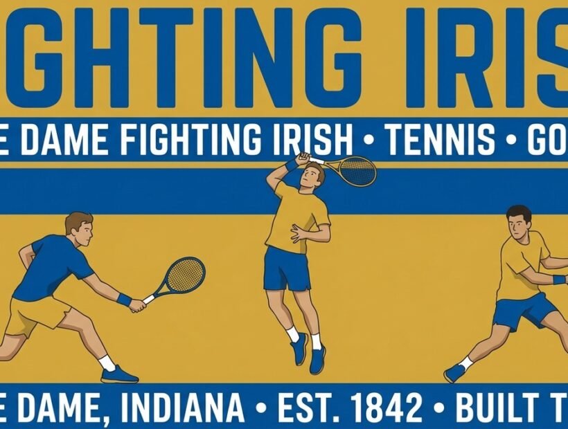 Notre Dame Fighting Irish tennis poster banner