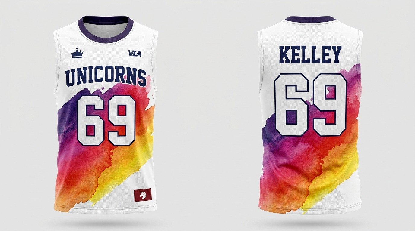 Ryan Kelley Ohio Valley Unicorns jersey front and back