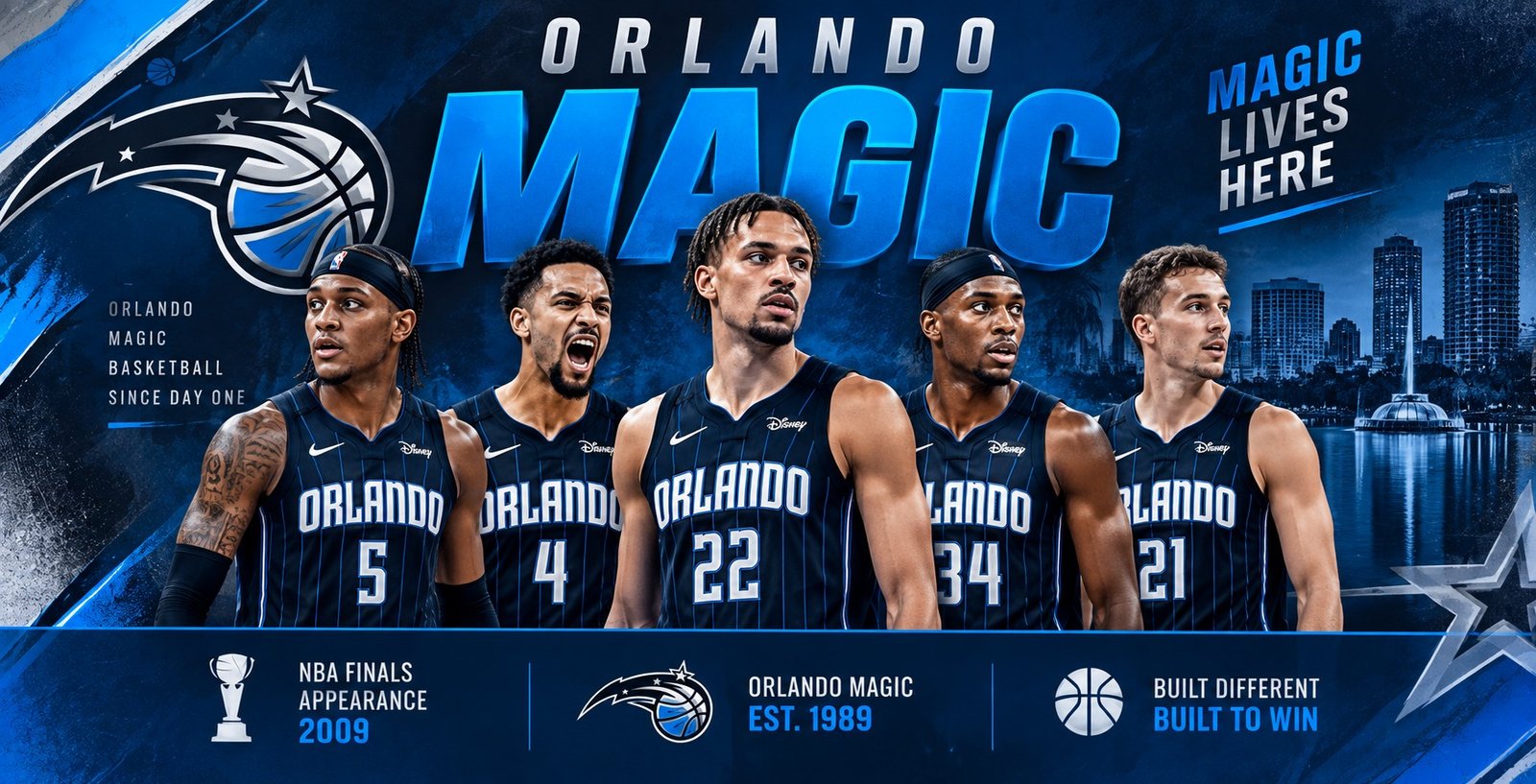 Orlando Magic players in black jerseys – 2026-27 team