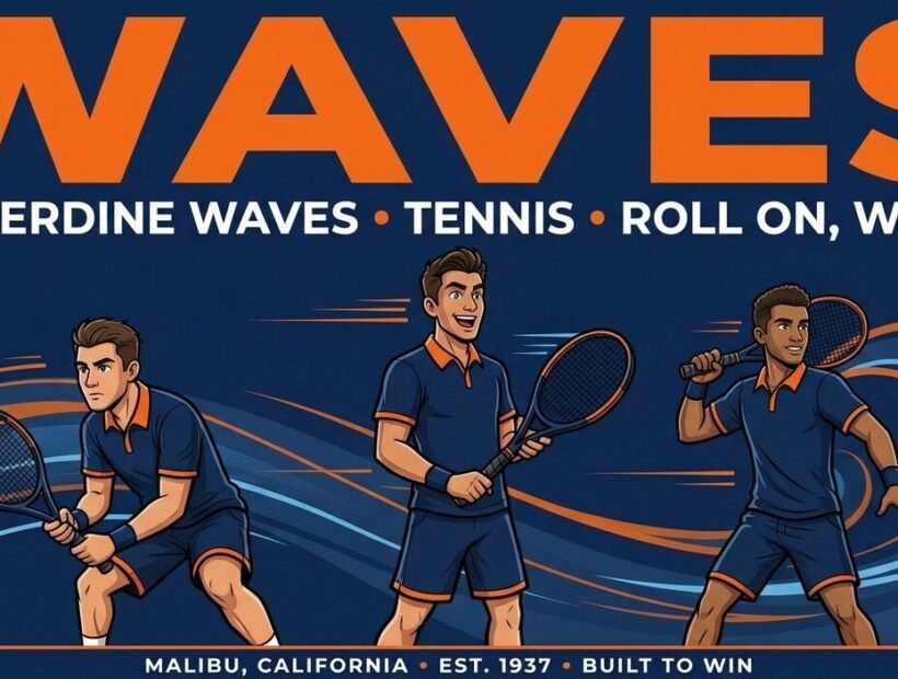 Pepperdine Waves tennis poster banner