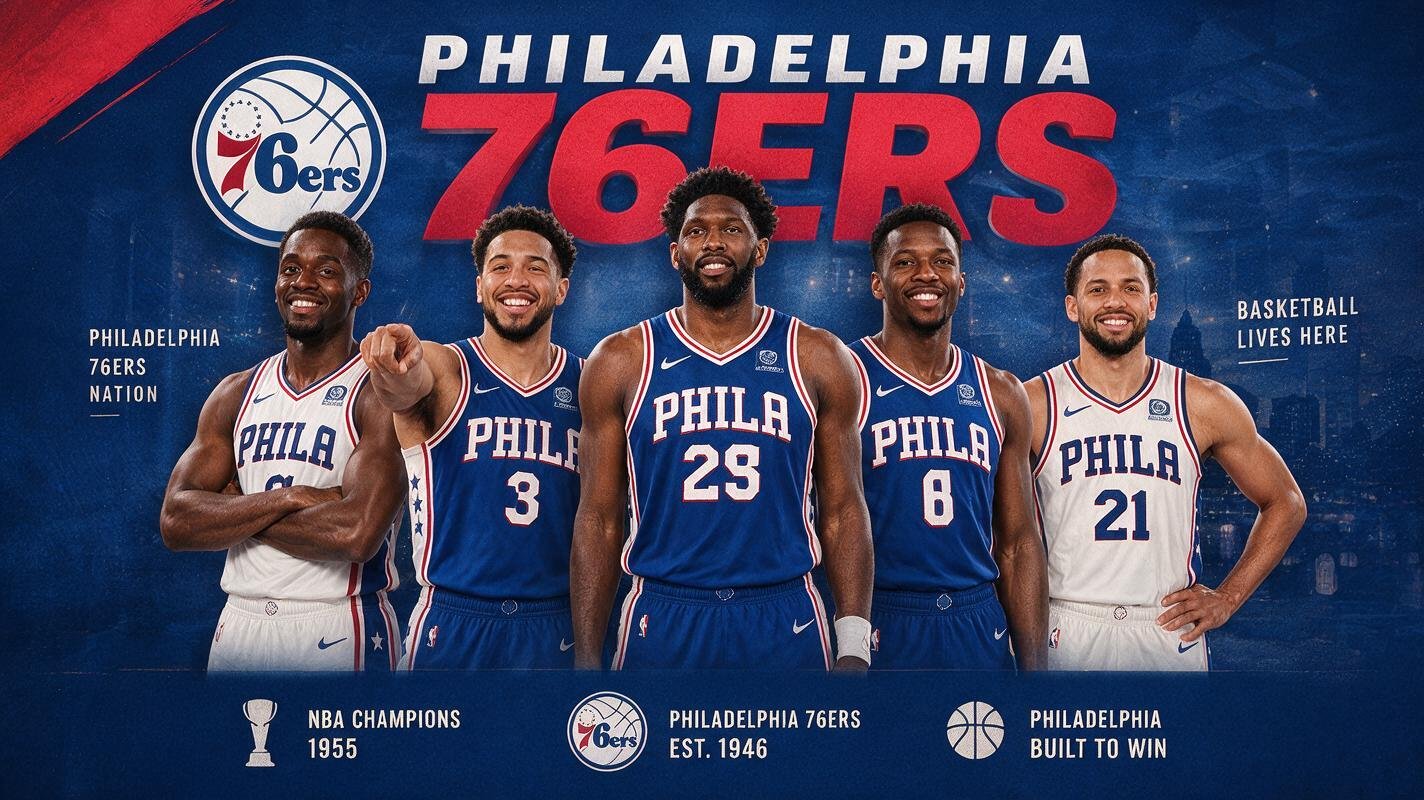 Philadelphia 76ers players in blue jerseys – 2026-27 team